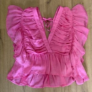 Entro Fuchsia Ruffled Blouse
